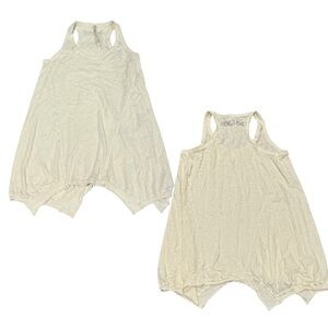 Cotton Jersey PAX A-Line Tank With Raw Edges and Distressing in True